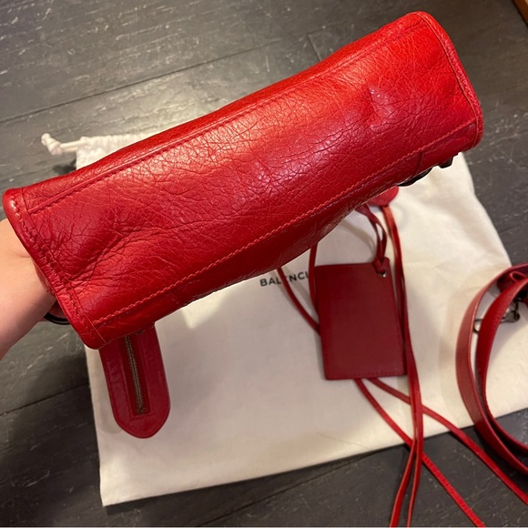 Authentic BALENCIAGA red mini city bag leather women - Picture 4 of 12